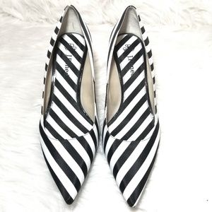 J. Renee Black and White Striped Heels